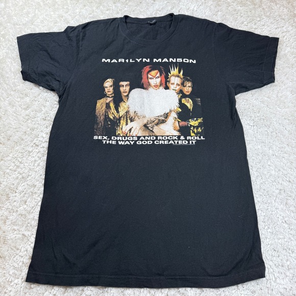 Tultex Other - Marilyn Manson Rock Is Dead Tour '99 T-Shirt Medium Graphic Tultex Black Rock